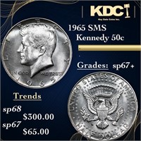 1965 SMS Kennedy Half Dollar 50c Grades sp67+