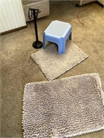 Step Stool, Bath Rugs, Metal Towel Rack