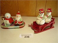 Two Sets of Christmas S&P Shaker Sets