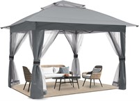 COOSHADE 13x13Ft Canopy Tent with Net  Grey
