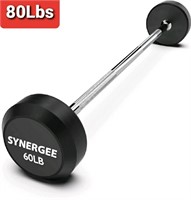 Synergee, Fixed 80Lbs Barbell, Pre Weighted Straig