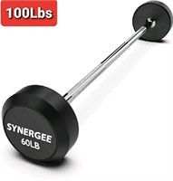 Synergee, Fixed 100LB Barbell, Pre Weighted Straig
