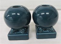 Fiesta Post 86 pair of round candle holders,