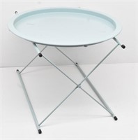 Small Metal Patio Side Table Round Removable Top
