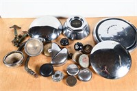 COLLECTION OF HUBCAPS, WHEEL COVERS, SHIFT KNOB &