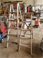 2-wooden ladders