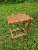 Custom built solid wood sofa side table, 15x22x26