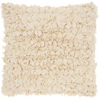 Lifestyles Beige Shag 16 in  X 16 in  Throw