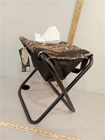 Mossy Oak hunting stool with seat storage and