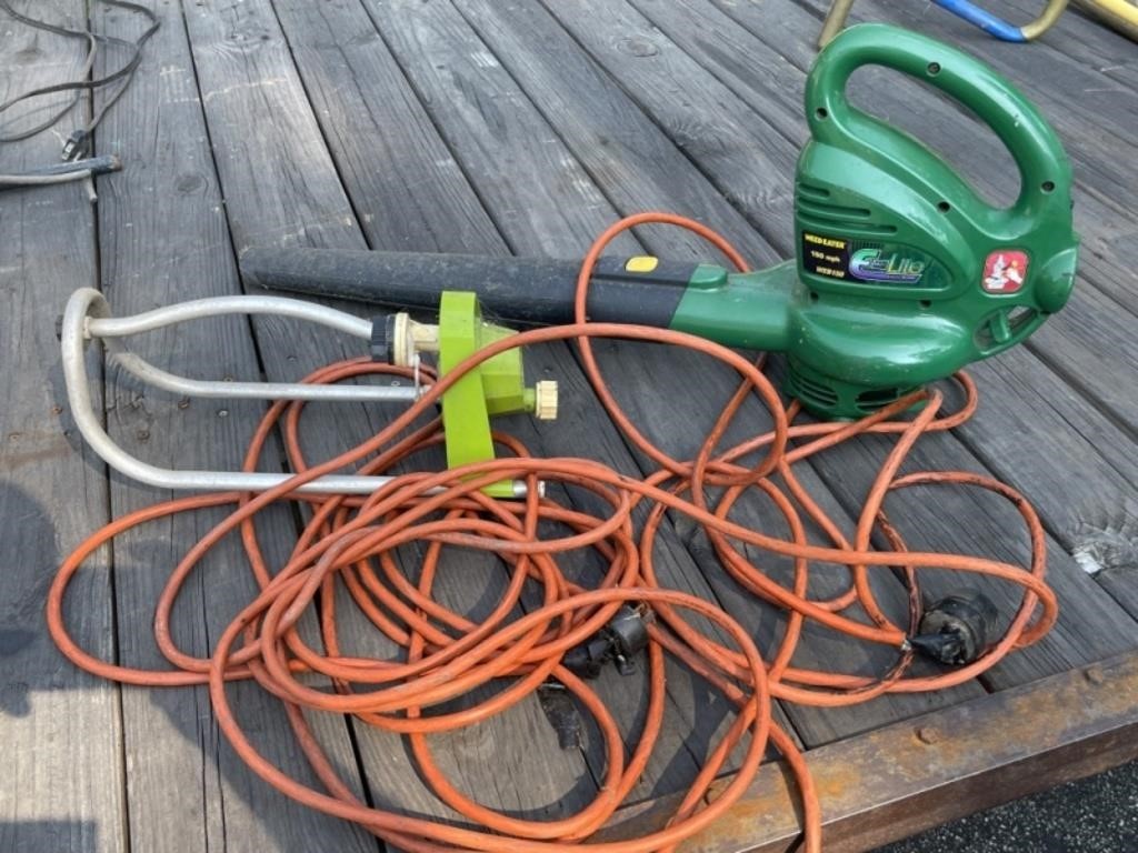 Electric Cord, Blower and Sprinkler