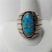 Men's Native American Turquoise Ring Size 11 1/2