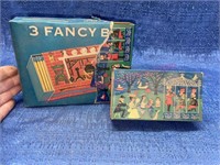 (3) Vtg Ohio Blue Tip kitchen matches fancy boxes