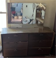 Wooden Dresser W/Mirror