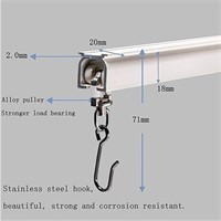 6ft-24ft Upgraded Aluminum Curtain Track, Ceiling