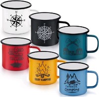 P&P CHEF Enamel Camping Mugs Set 16 Ounce (Pack of