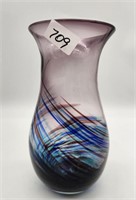 Blue & Purple Art Glass Vase