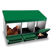 Chicken Nesting Box, 3 Holes Roll Away Metal