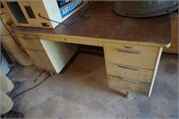 Vintage Metal 8 Drawer Executive Shop Desk