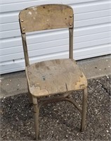 Vintage Metal & Wood Kids Student Chair