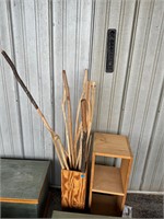 Walking Sticks w/Box; Wood Shelf