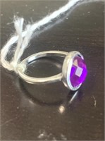 SILVER TONE LADIES RING - SIZE 6