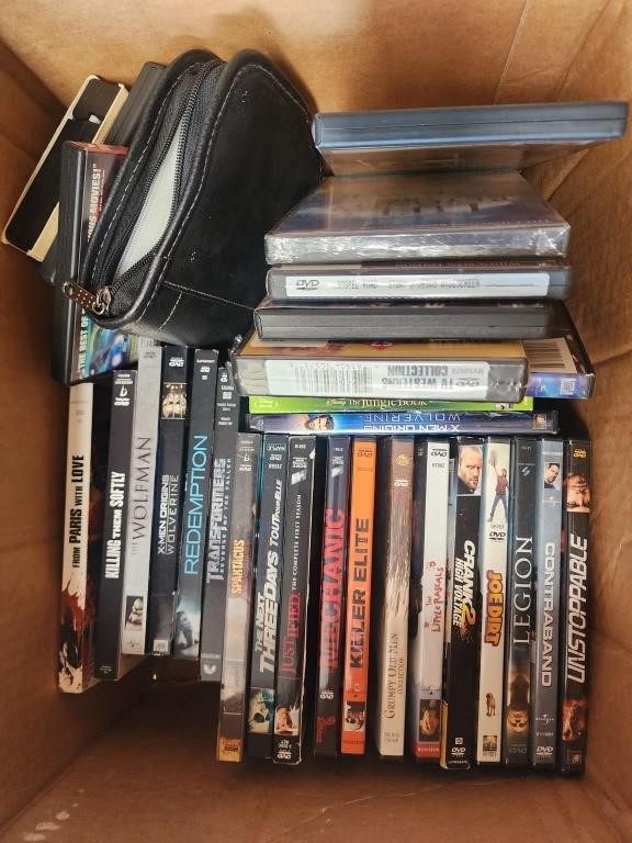 Box Lot of Miscellaneous DVDs & CDs