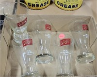 5 MATCHING SCHLITZ ADVERTISING GLASSES