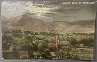 Antique Golden Colorado By Moonlight Postcard PPC
