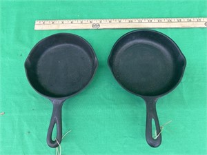 2 small cast iron skillets