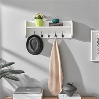 25 in  White Entryway Utility Wall Shelf with