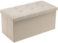 Folding Storage Ottoman Bench  Footrest Couch