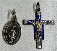 (2) CATHOLIC MEDAL CHARMS