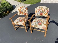 WOODEN FLORAL CHAIRS