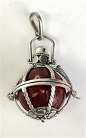 Large Sterling "Harmony Ball" Cage Pendant 13 Gr