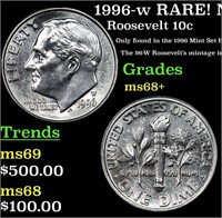 1996-w Roosevelt Dime RARE! Near Top Pop! 10c Grad