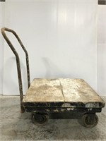Old industrial flat bed shop cart