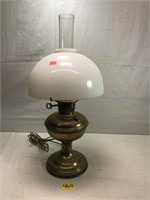 Aladdin Brass Lamp With Milk Glass Shade