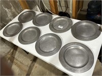 Lot of 8 Pewter Plates