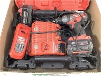 Milwaukee Cordless Drill, Chargers, Batteries