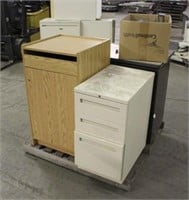 (2) File Cabinets, Desk Top, Wooden Cabinet & Box