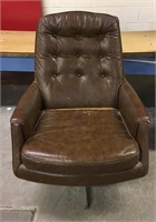 Brown Vinyl man cave swivel chair