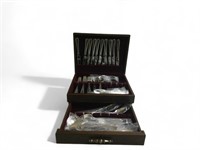 Gorham 80pc Flatware Set in Wooden Chest