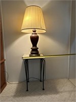 Lamp with tile Metal end table