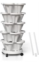 5 Tiered Stacking Tower Garden with Support Pole