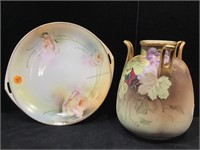Hand Painted Nippon Vase and Royal Rudolstadt
