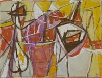 Orval Dillingham AbEx Mixed Media Painting 1950
