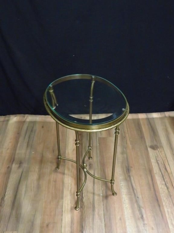 La Barge Brass Oval Occasional Table