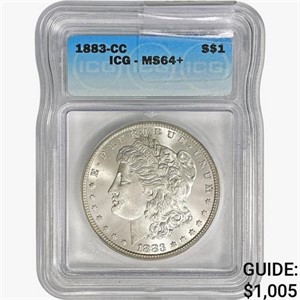 1883-CC Morgan Silver Dollar ICG MS64+