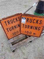 Truck turning signs