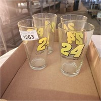 Set Of  4 Jeff Gordon Glasses - approx 6" Tall